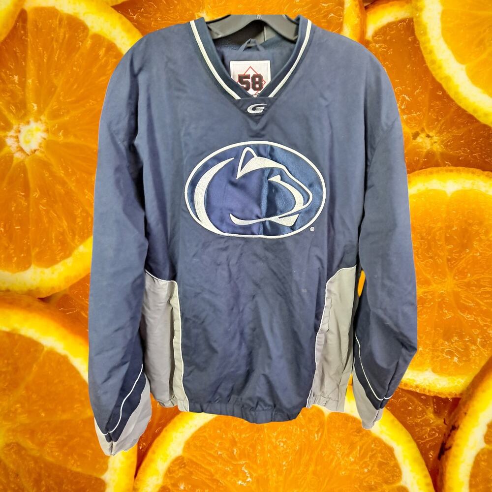 58 Sports Men's Navy Penn State Nittany Lions Logo Pullover Windbreaker Size L‎